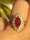 Park Lane  RED MARQUIS  RING  HOSTESS ONLY - Size  9  - RED CZ in Gold - Pretty!