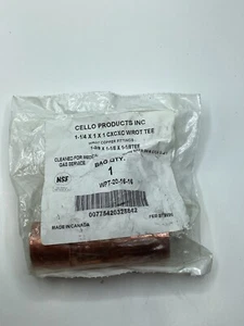 (QTY 1) CELLO WPT-20-16-16 WROT TEE COPPER FITTING 1-1/4 X 1 X 1 - Picture 1 of 8