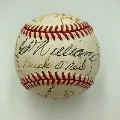 Hall Of Fame Veterans Committee Signed Baseball Ted Williams Stan Musial JSA - Image 1 of 4
