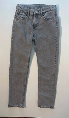 Pantalones de mezclilla rectos grises ajustados cintura ajustable H&M para niños 14 años Foto 1 de 4