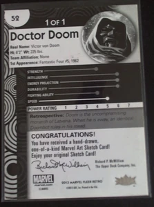 Tarjeta base paralela retro Marvel Fleer 2013 boceto Doctor Doom 52 Tucker - Imagen 1 de 2