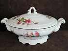 Round Covered Vegetable Tureen Pompadour Rose Gold Trim by LIPPER & MANN L & M