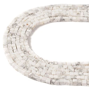 Natural Howlite Smooth Cube Beads Size 4mm 15.5'' Strand - Picture 1 of 4