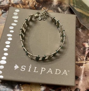 Silpada Sterling Silver Patina Stripes Link Bracelet - Picture 1 of 8