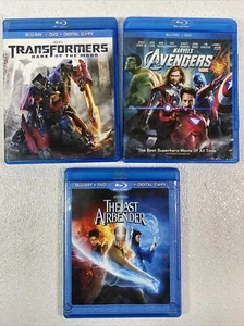 Blu-ray Lot of 3 Movies Marvels Avengers, Transformers, & The Last Airbender - Picture 1 of 5