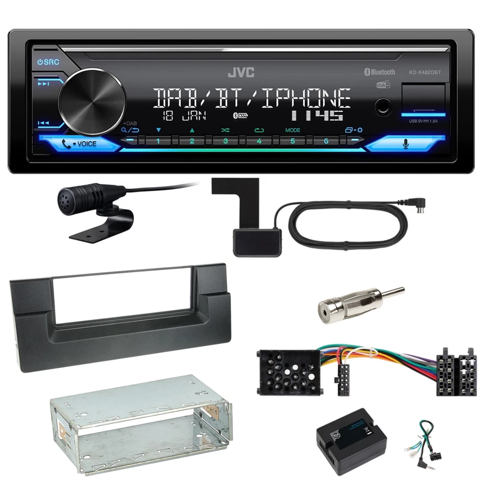 JVC KD-X482DBT Bluetooth DAB USB Einbauset für BMW 5er E39 bis 09/2000 - Bild 1 von 1