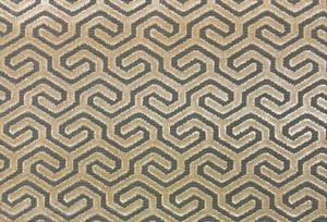 CARNEGIE MOROCCO STONE GRAY BEIGE GEOMETRIC VELVET PILLOW FABRIC BY YARD 51"W - Picture 1 of 6