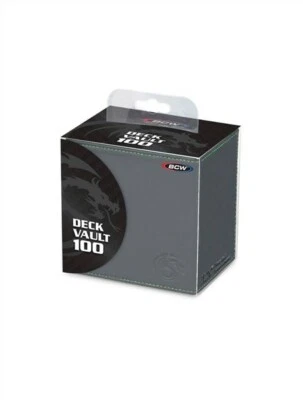 Caja de almacenamiento de tarjetas de juego coleccionables de cuero sintético BCW gris Deck Vault LX Foto 1 de 2
