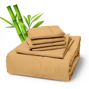 6 Piece Premium Bamboo Sheet Set, Deep Pockets, 50 Colors, 2200 Count, Soft - Picture 1 of 263