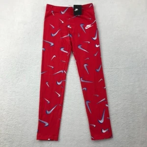 Nike Girls Sportswear Tights Pants XL Favorites All Over Red Logo NEW - Picture 1 of 11