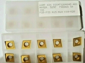10 New CCMT 431 Gold Carbide Inserts Lathe Made by PRAMET (A SECO Company) - Picture 1 of 1