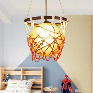 Vintage Basketball Pendant Light Acrylic Ceiling Lamp Retro Chandelier Fixture - Picture 1 of 12