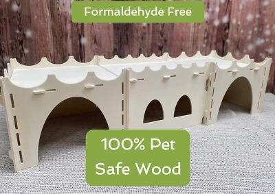 HAPPY HENRYS HOMES Rabbit Low Castle Set - Formaldehydfrei, ungiftig, Holz, Schlitz zusammen