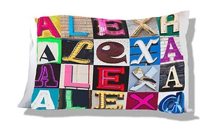 ALEXA Personalized Pillowcase featuring the name in photos of sign letters - Picture 1 of 1