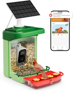Smart Bird Feeder Camera Solar Powered 2.4G WiFi Motion Activated 2.5K AI - Picture 1 of 8
