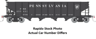 Rapido Trains #178009A-2 HO Scale Pennsylvania PRR H21a Hopper late/black 695513 - Image 1 of 4
