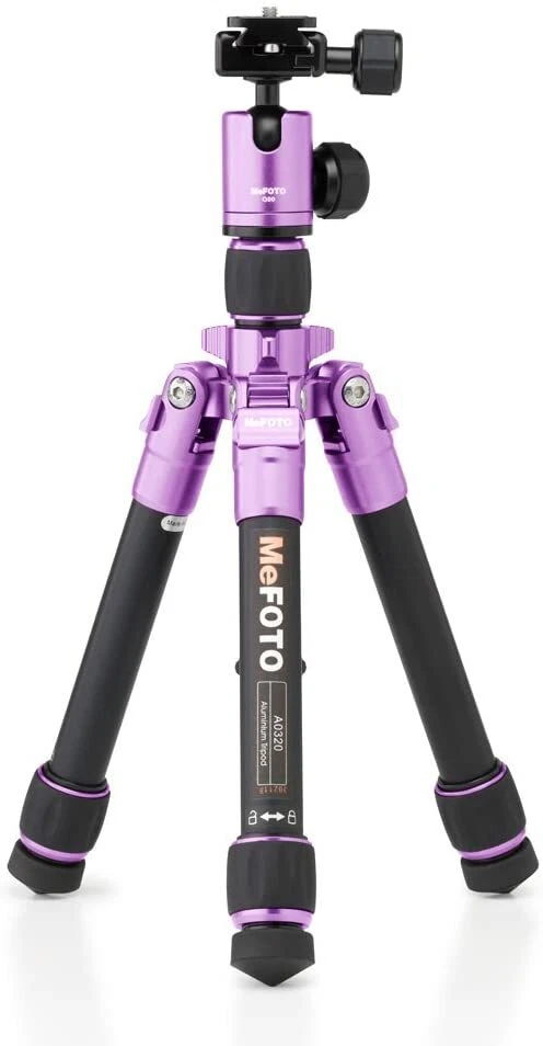MeFOTO DayTrip Compact Tripod Kit, 2 Section Aluminium Legs, Purple, Christmas - Image 1 of 3