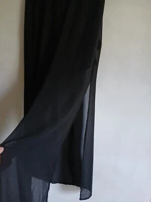 Falda larga transparente negra Dividida por H&M para mujer talla 4 aberturas laterales elásticas  Foto 1 de 4
