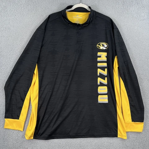 Missouri Tigers 1/4 Zip Pullover Mens 3XL XXXL Colosseum Black Yellow NCAA Cover