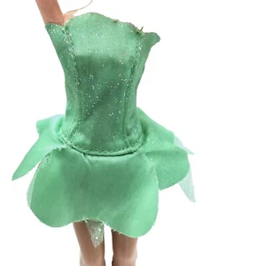Barbie Fairytopia Dahlia Green Glittering Wing DRESS ONLY NO DOLL - Picture 1 of 8