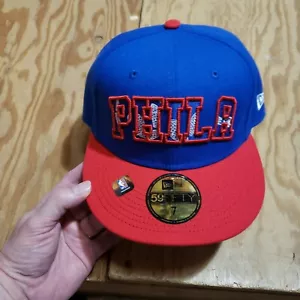 PHILADELPHIA 76ERS New Era 59FIFTY 2021 Draft Hat Fitted SIZE 7 NWT NEW - Picture 1 of 7