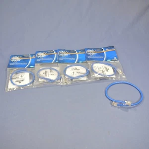 Leviton 52455-1BL Blue Cat5 1ft Ethernet Cable Data Patch Cords Network 5-Pack - Picture 1 of 5