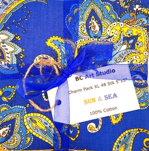 Patchworkstoff Charm Pack XL 48Stück Sun & Sea Benartex Free Spirit Makower - Bild 1 von 11