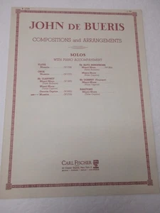 John De Bueris Musette for B Flat Clarinet Solo and Piano Sheet Music - Picture 1 of 4