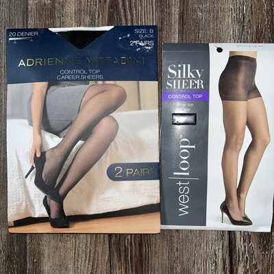 Westloop Sedoso Transparente y Paquete de 2 Top Adrienne Vittadini Control Negro Transparente Talla B Foto 1 de 4