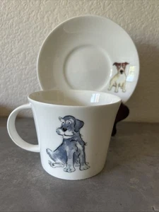 Adorable Juego de tazas y platillos Roy Kirkham RK Dog Tales Fine Bone China Inglaterra - Imagen 1 de 7