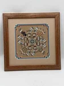 Glen Nez Navajo Artist From Shiprock, NM Sand Painting Of Yei Figures 14” - Picture 1 of 6