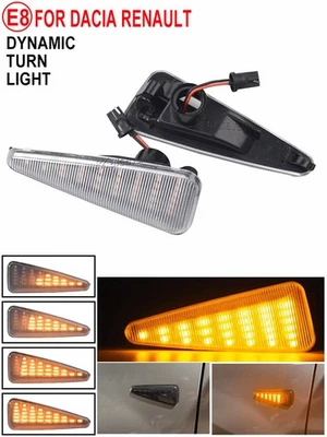 Indicador de luz lateral LED dinámico transparente para Dacia Sandero Renault Stepway Foto 1 de 4