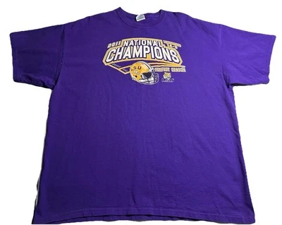 Camiseta LSU 2011 Campeones Nacionales Fútbol Universitario NCAA Louisiana SS Talla 2XL Para Hombres Foto 1 de 3
