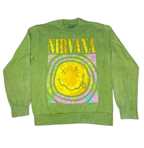 Urban Outfitters NIRVANA Talla M Cuello Redondo Suéter Sudadera Años 90 Retro Verde - Imagen 1 de 2