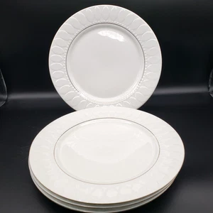 Vintage Gibson Heritage Gold Dinner Plates Set of 4 – 10.5" White w/ Gold Trim - Picture 1 of 8