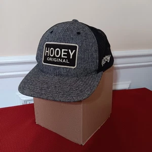 Berretto camionista uomo Hooey originale antracite e nero rete toppa posteriore logo regolabile  - Foto 1 di 10