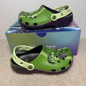 Crocs Disney Encanto Bruno Classic Clog Kids J4 Green Light Up Charm Comfort - Picture 1 of 11