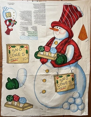 Daisy Kingdom Christmas Snow  Snowman Fabric Cotton 35" Door Panel #1211 Easy - Image 1 of 3