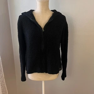 Columbia Damen Medium schwarz Popcorn Boucle Strick durchgehender Reißverschluss Kapuze Jacke - Bild 1 von 16