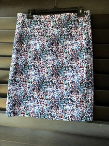 Margaret M Skirt Medium Stretchy Pull On Pencil Skirt Abstract Pattern Pink Blue - Picture 1 of 6