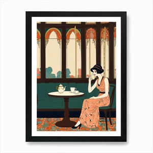 Deco Illustration Art Print Framed  Framed Wall Art Poster Canvas Print Picture - Picture 1 of 4