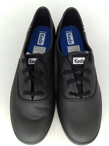 Keds Women's Champion Original Leather Sneakers, Black Leather, Seize 10 M US - Picture 1 of 5