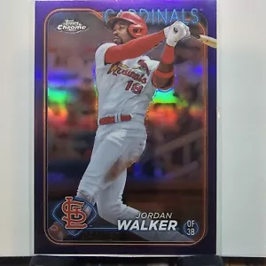 Jordan Walker 2024 Topps cromo #212 refractor púrpura #'d/250 St. Louis Cardinals - Imagen 1 de 3