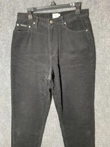 Pantalones de pana Calvin Klein para mujer 12 negros cintura alta 32"" entrepierna 31"" Y2K mamá - Imagen 1 de 15