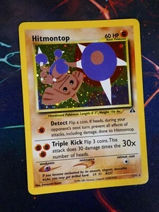 LP/MP (Holo-Bleed) Pokemon HITMONTOP Card NEO DISCOVERY Set 3/75 Unlimited Rare - Picture 1 of 11