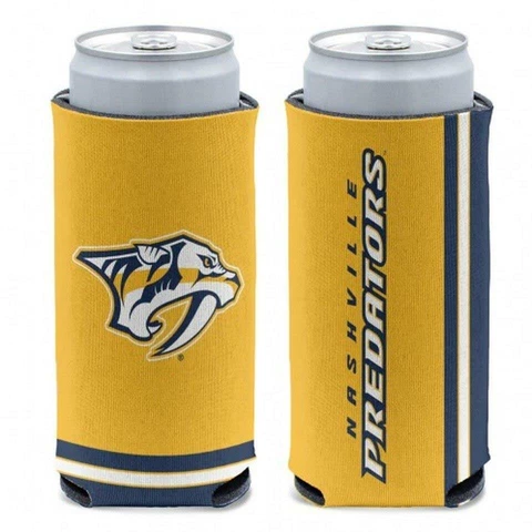 Nashville Predators 12oz Slim Can Cooler [NEW] Beer Seltzer Coozie Claw Holder Cover