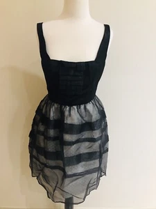 SALE PRICE REDUCED BNWT Grace & Hart L Organza Black Cocktail Dress Sz 10 - Picture 1 of 2
