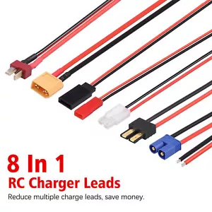8 IN 1 RC Lipo Battery Charging Multi Charger Plug Connector Adapter Lead Cable - Picture 1 of 8