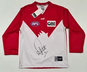 Sydney Swans Tony Lockett Signed Long Sleeve Puma Jumper AFL Men's L - BNWT - Picture 1 of 5