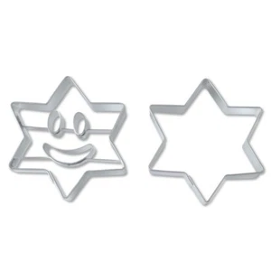 Stampo a forma di stella viso che ride 5,5 cm set 2 pezzi Stadt - Foto 1 di 1